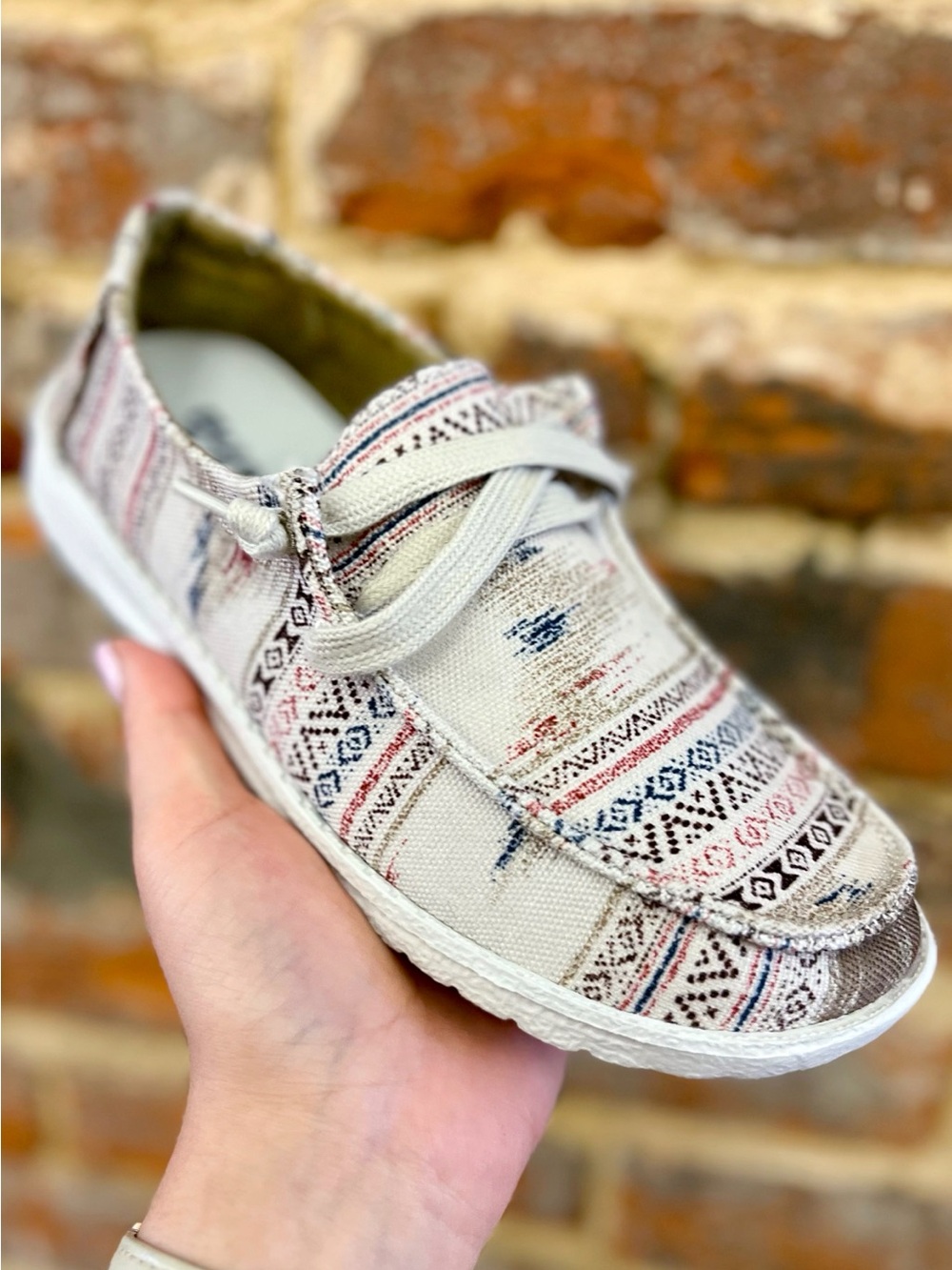 Gypsy Jazz Beige Multicolor Patterned Slip-On Sneaker